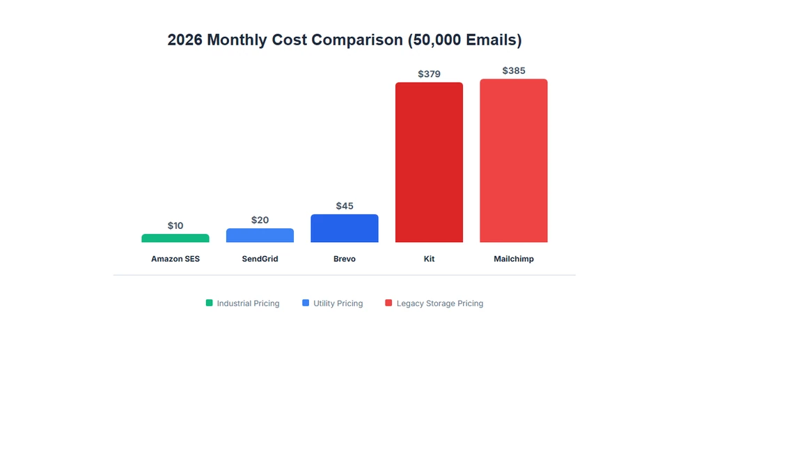 2026 Price Comparison: Send 50000 emails per month cheap across major platforms