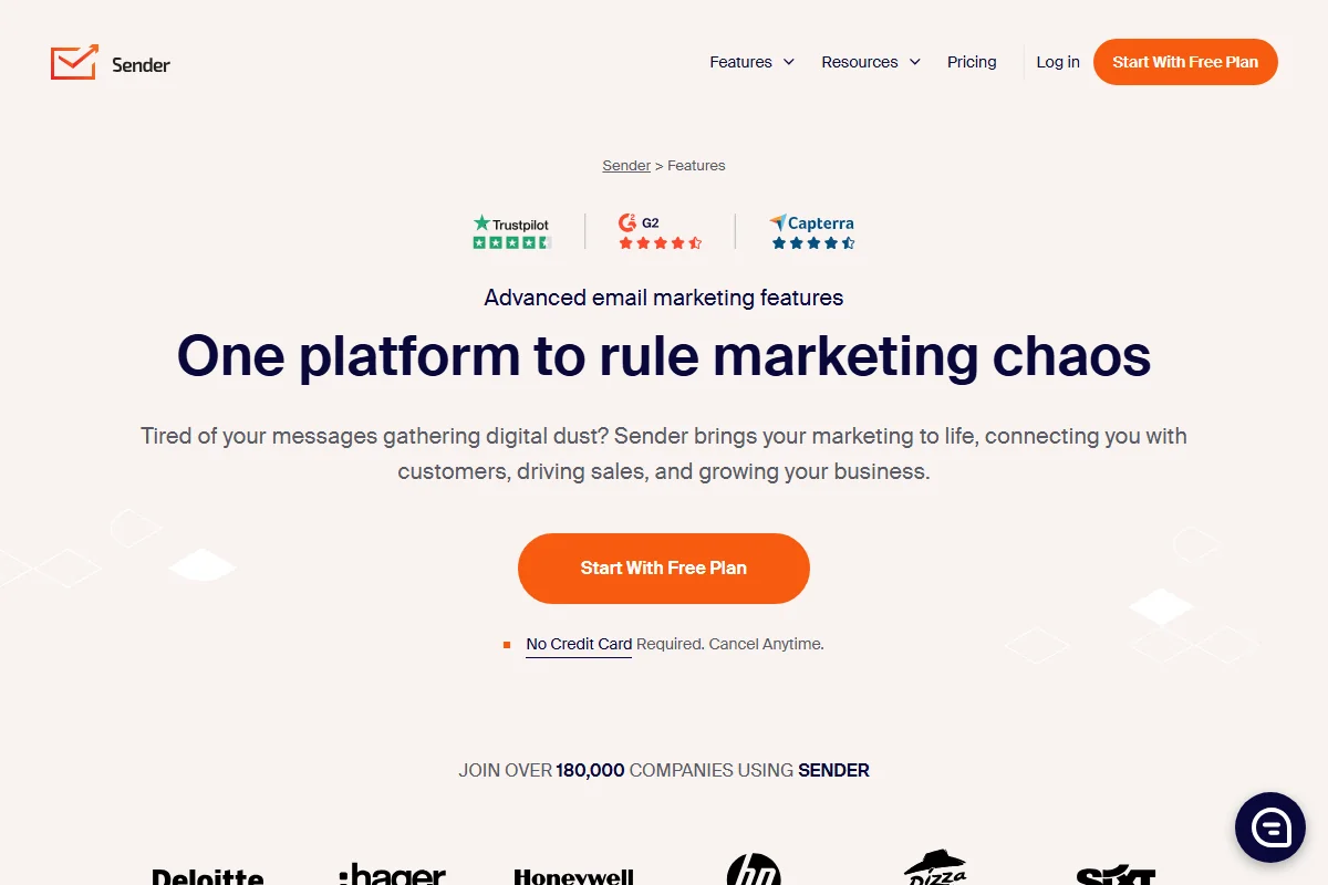 Sender.net Automation Builder Interface